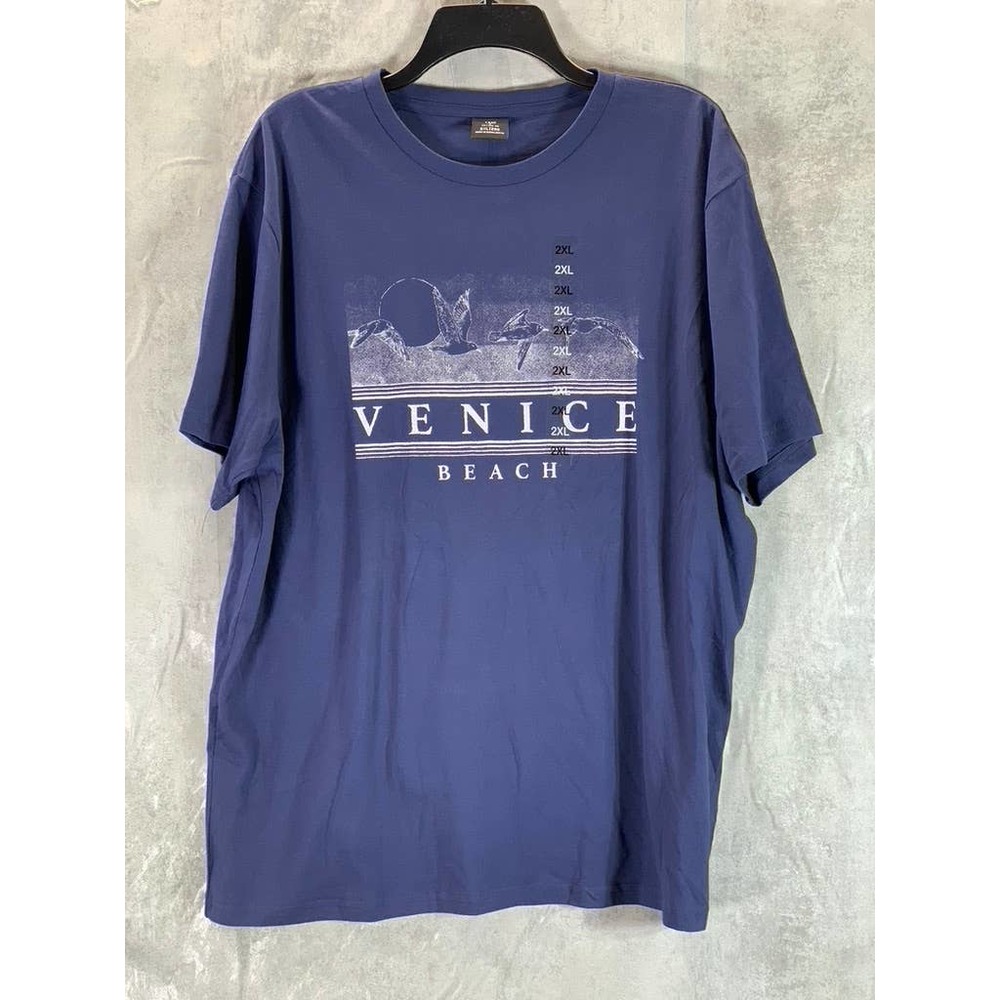 Cotton:On Men's Indigo Venice Beach TBar Crewneck Grapphic T-Shirt SZ 2XL